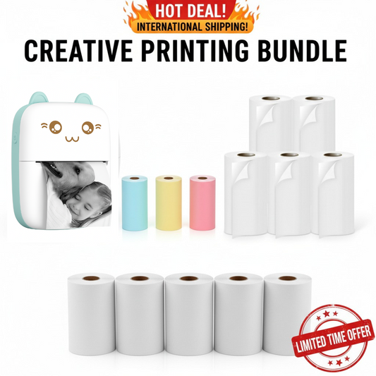 Bloom Pack! Mini Thermal Printer + EVERY Roll ( 13 Rolls)