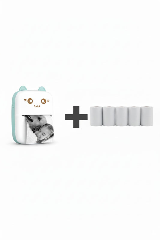 BloomNotes - Mini Thermal Printer + 5 Regular Rolls